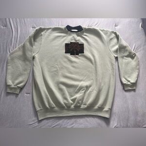 Breckenridge Mint Green Crewneck Sweater with Embroidered Tree
